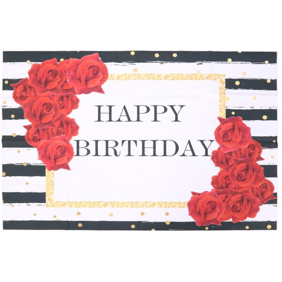 USHOBE Red Birthday Photography Backdrop Cloth for Party Decorations Romantic Scene Layout 1 Piece
