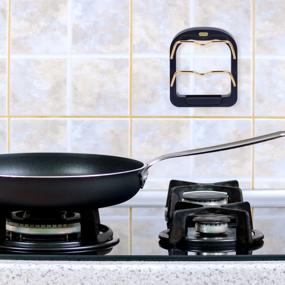 USHOBE 1Pcs Multifunctional Kitchen Pot Lid Holder Blue Rectangular Abs Metal Wall Mounted Drip Free Cooking Friends