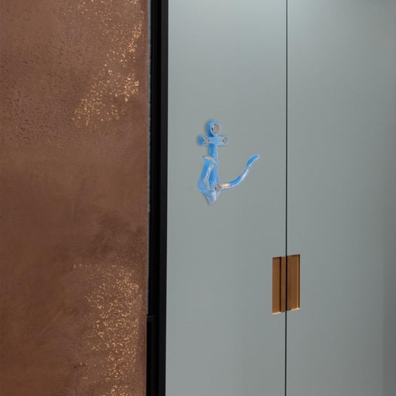 USHOBE 1Pcs Vintage Nautical Decor Iron Anchor Shape Wall Pendant Sky-Blue 1Pcs