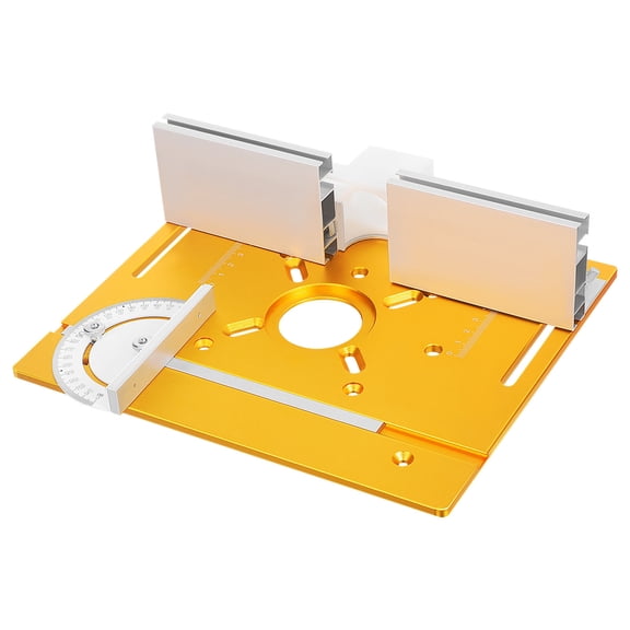 USHOBE 1Set Aluminum Router Table Base Plate for Woodworking with Precision Angle Gauge and Portable Design