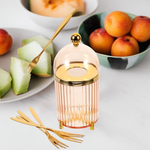 USHOBE 1Set Elegant Golden Fruit Forks Perfect for Desserts Parties and Camping