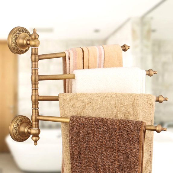Picture of USHOBE 1Set Golden Copper Towel Storage Rack for Bathroom Use with ...