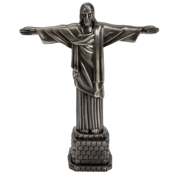 USHOBE Statues For Home Decor Jesus Statue Standing Figure Silver 1Set 7.5x5.9in