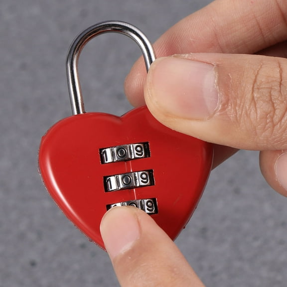 USHOBE 1Set Mini Combination Lock for Luggage and Backpack Zinc Heart Shape Compact Design 2.1 x 1.5 x 0.5 inch