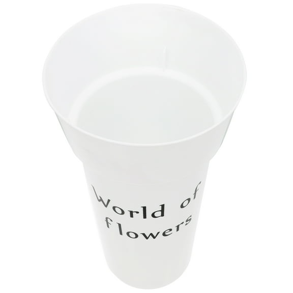 USHOBE 1Set Plastic Flower Bucket White Round for Florist Flower Arrangement Home Use 35x20cm