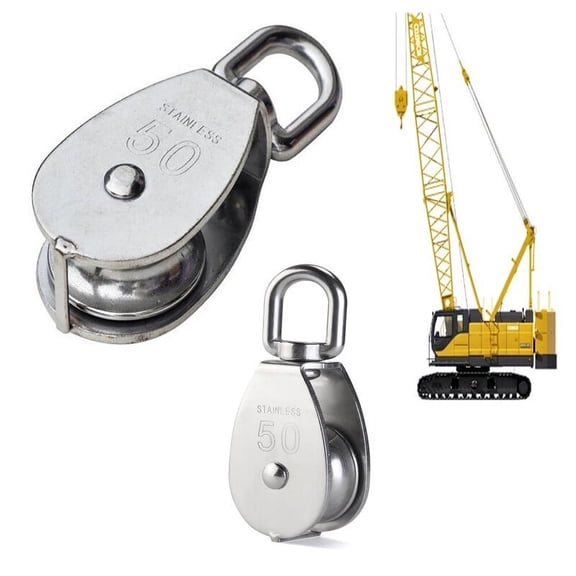 USHOBE Single Sheaved Stainless Steel Pulley Roller 25Mm Wheel Plated Silver Manual Work Use