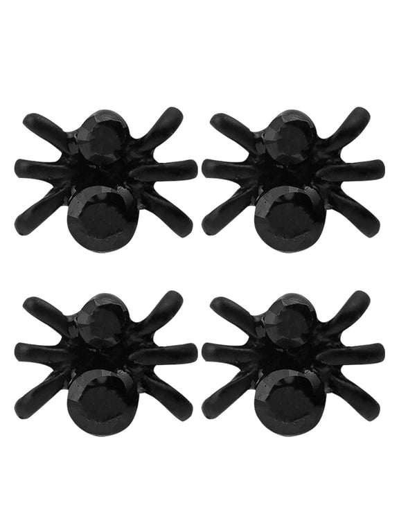 2 Pairs Spider Dangle Earrings Realistic Design Alloy Costume All Ages