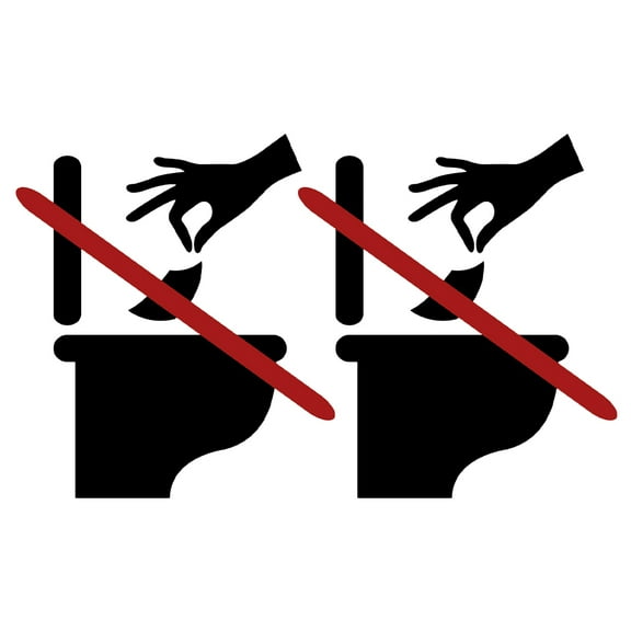 USHOBE 2 Sheets Restroom Wall Decal Black PVC Square Removable for Bathroom Decor 30x30cm