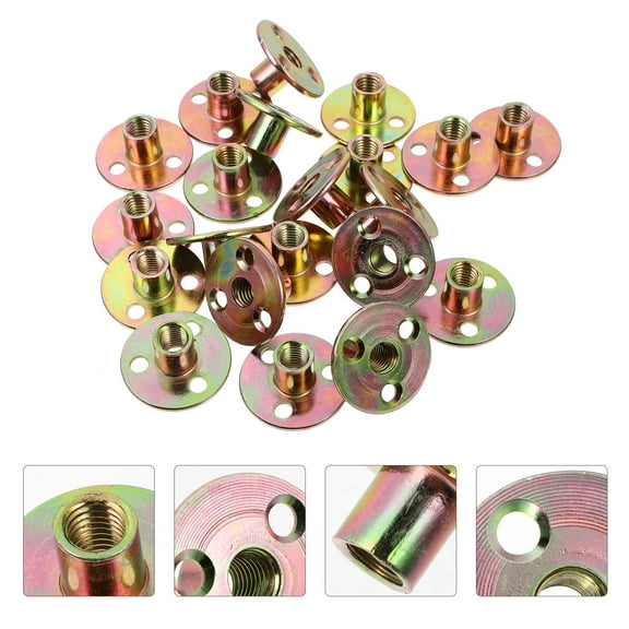 USHOBE 20Pcs Assorted Color Iron M10 Round Plate Nut Flange Nut for Indoor Outdoor Use