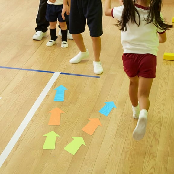 USHOBE 24Pcs Sports Training Carpet Markers with Arrow Shape Durable Floor Markers for Classroom Use