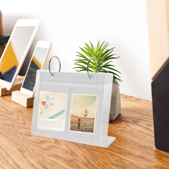USHOBE 2Pcs Acrylic Photo Album Holder for Desk Transparent Tabletop Photo Display Frame