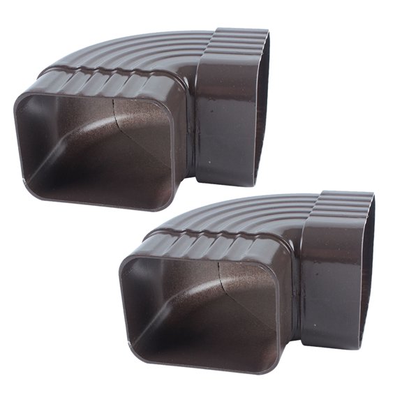 USHOBE 2Pcs Aluminum Alloy Rain Gutter Connector 90 Degree Right Angle Downspout Adapter