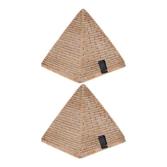 USHOBE 2Pcs Artistic Resin Pyramid Figurine for Home and Office Decorative Desktop Display
