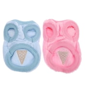 USHOBE 2Pcs Coral Fleece Ice Cream Print Small Pet Costume, Breathable Soft Outfit for Guinea Pig, Ferret Clothes