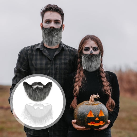 USHOBE Realistic Fake Beards Assorted Color Fabric for Decoration 2Pcs