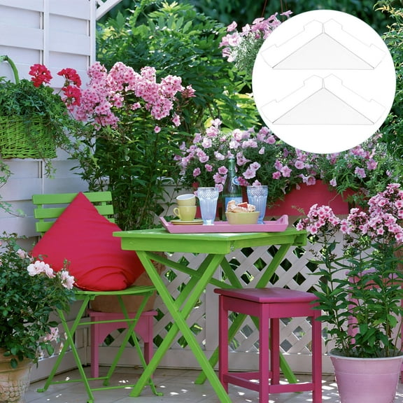 USHOBE 2Pcs Industrial Corner Shelf White Iron For Balcony Gardening