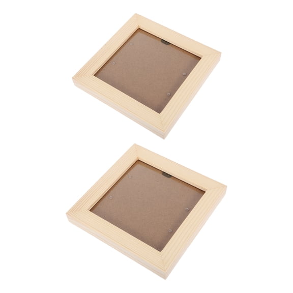 USHOBE 2Pcs Rustic Wood Cd Album Display Case and Birthday Photo Frame for Wall Decor
