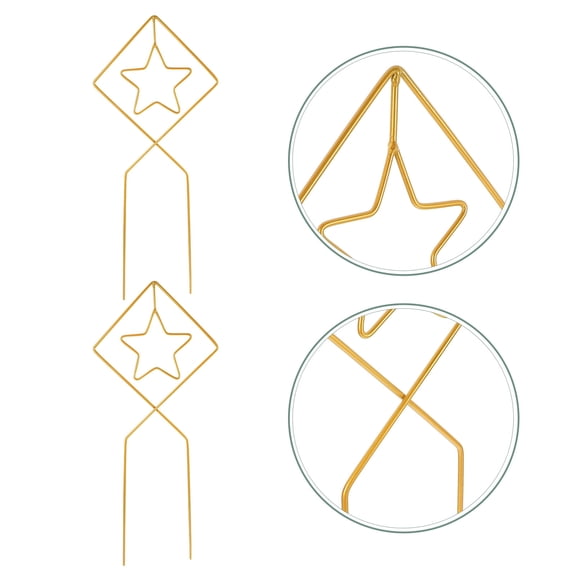 USHOBE 2Pcs Metal Plant Support Rack for Outdoor Use with Golden Finish and Creative Climbing Frame