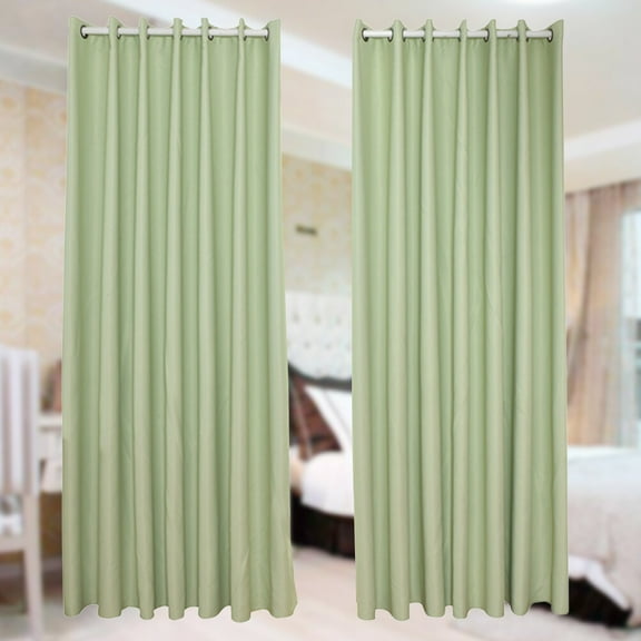 USHOBE 2Set Light Green Rectangular Modern Polyester Curtain for Home Sunlight Protection 83.9x52 Inch