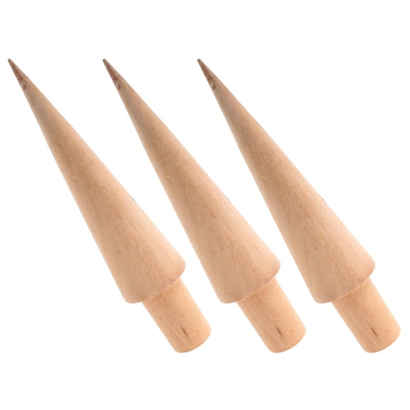 USHOBE DIY Ice Cream Cone Roller, Brown Wood, Easy to Use for Kitchen, 3Pcs