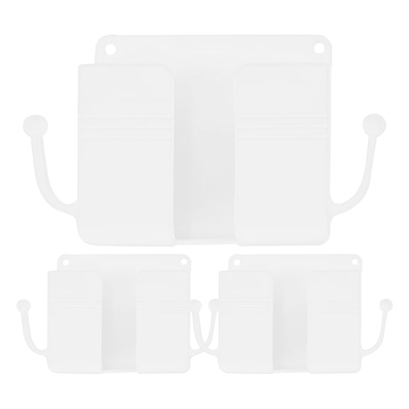 USHOBE 3Pcs Mobile Phone Storage Rack Rectangular White Plastic 5.51X3.35X1.18in