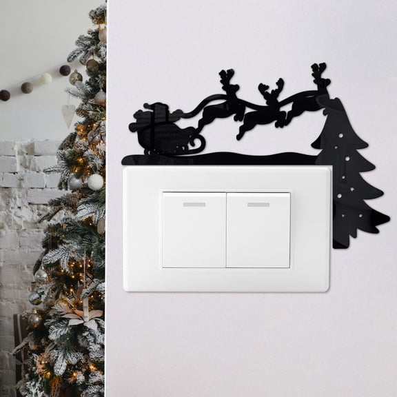 USHOBE 4Pcs Decorative Light Sticker Acrylic Switch Decoration for Christmas Home Wall