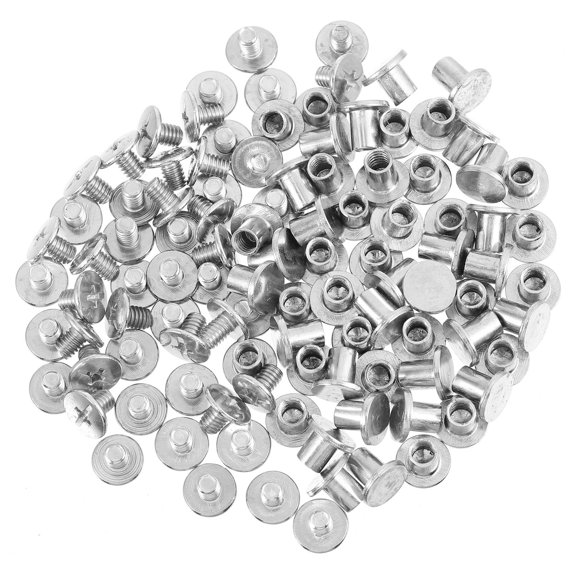 USHOBE 50 Sets Binding Screws Bolts Carbon Steel Round Head for Binding Projects