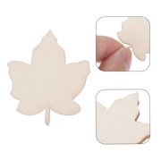 USHOBE 50Pcs Khaki Wooden Maple Leaf Cutouts for DIY Crafts and Autumn Decorations