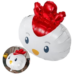 USHOBE 5Pcs Inflatable Chicken Balloons Multicolor Farm Theme Birthday Party Decorations