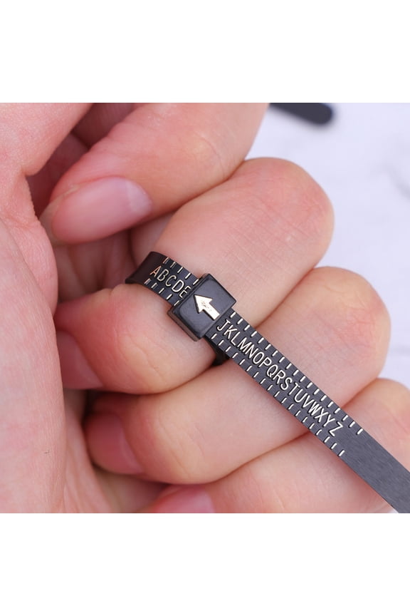 5Pcs Ring Gauge Sizer Black Easy Push and Form Ring Shape Professional Use