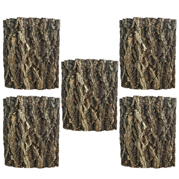 USHOBE 5Pcs Reptile Cork Bark Tiles Brown Natural Material Climbing Decor for Terrarium and Aquarium Background