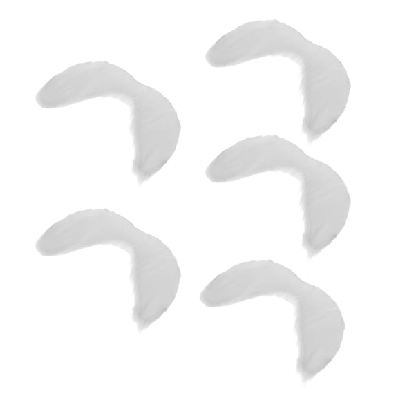 USHOBE 5Pcs White Santa Claus Beard Set Soft Fake Beard for Christmas Cosplay and Holiday Decoration
