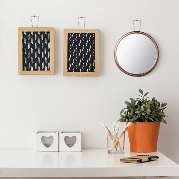 USHOBE 5Sets Plated Silver Picture Frame Holder Easel Stand for Hanging Mirrors Panels