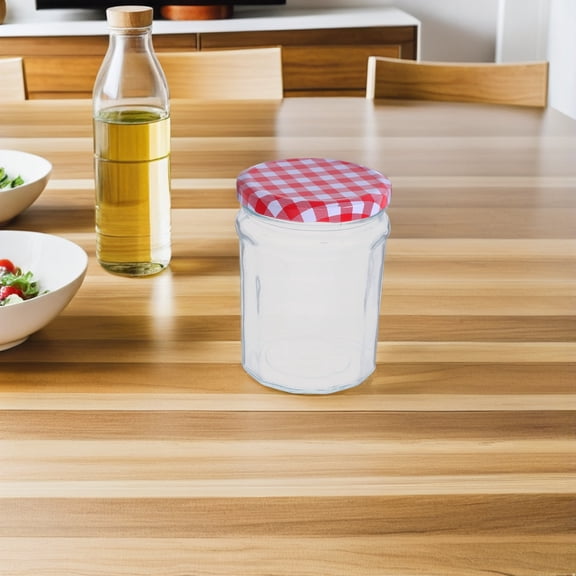 USHOBE 6Pcs Hexagon Glass Jars with Airtight Lids for Kitchen Storage and Pickling Multi Use