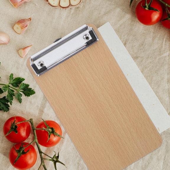 USHOBE 6Pcs Khaki Wooden Clipboards Heavy Duty Clipboard with Storage for Office School Use 11.0x8.2x0.1in