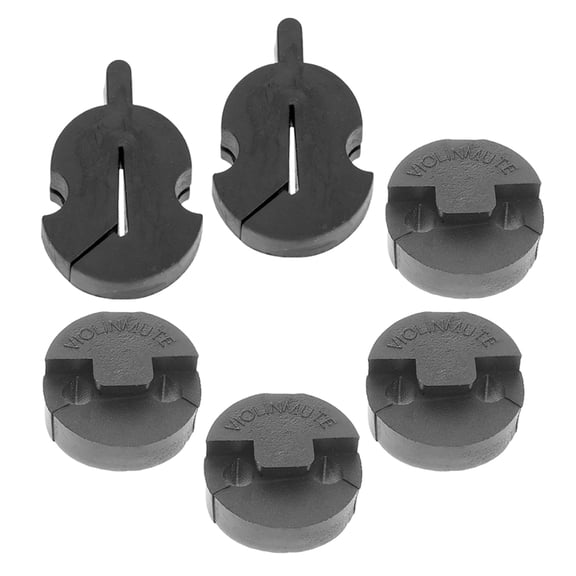 USHOBE 6Pcs Rubber Violin Practice Mute Set Black Durable Soft Sound Reducer