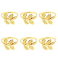 thumbnail image 1 of USHOBE 6Set Golden Leaf Napkin Holder Elegant Design for Table Decor, 1 of 8