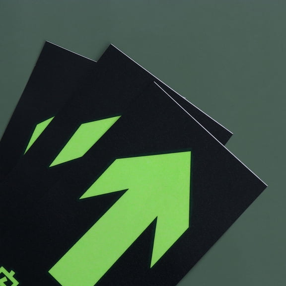 USHOBE 8pcs Exit Sign Sticker PVC Glow in Dark, with Directional Arrow