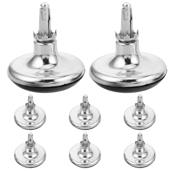 USHOBE 8Pcs Plated Silver Furniture Legs with Glide Pads for Easy Movement and Protection