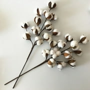USHOBE Artificial Cotton Branches Multi Color Soft Cotton Bolls Natural Looking Decor