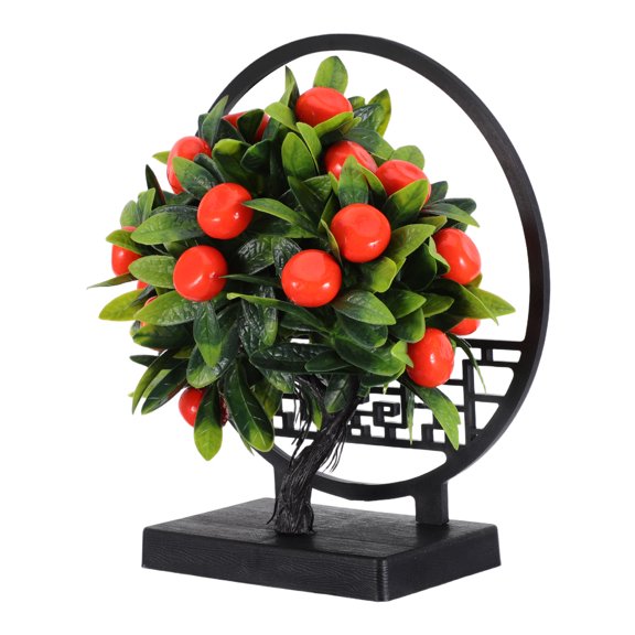 USHOBE Artificial Orange Tree Potted Plant with Realistic Fruits Maintenance Free Tabletop Decor