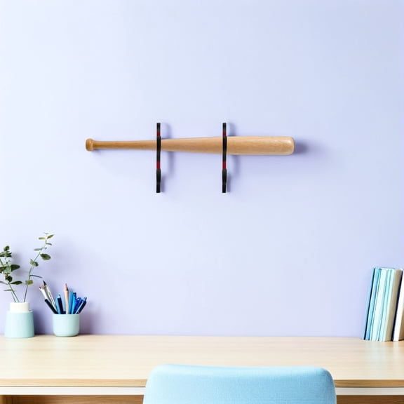 USHOBE 2Pcs Baseball Bat Display Wall Mount Rack Black for Space Saving and Secure Storage