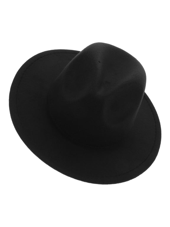 Black Woolen Jazz Hat Comfortable for Stage Performances and Costume Accessories