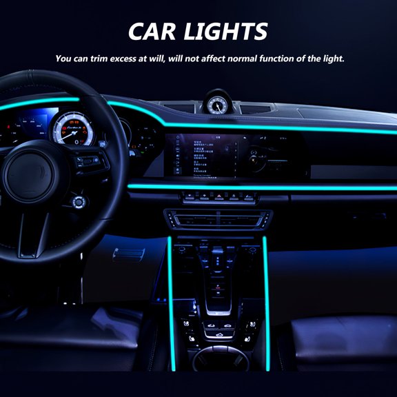 USHOBE Blue Car LED Lights Interior for Ambient Decor Bendable USB Rope Light