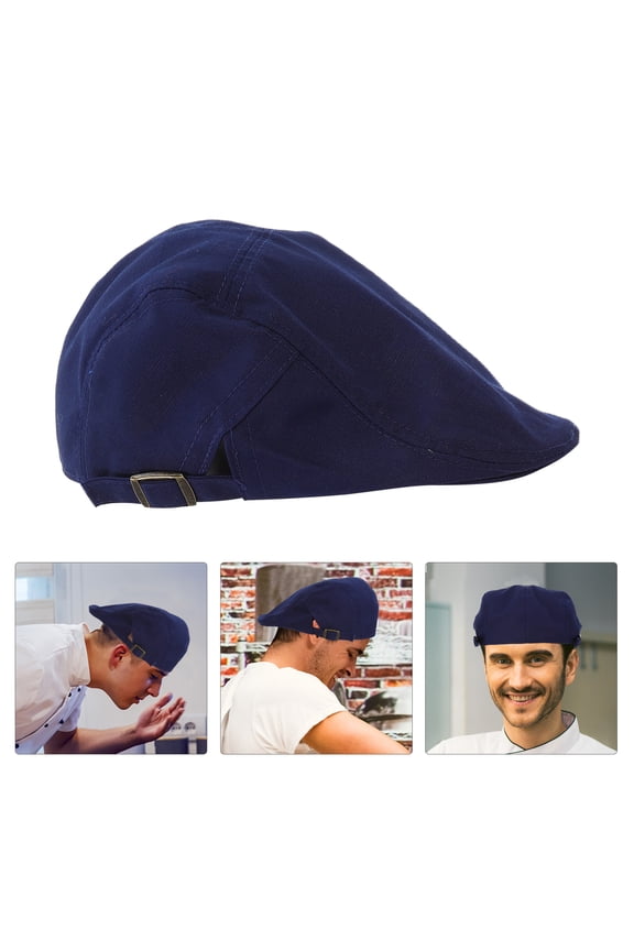 Unisex Dark Beret Hat for Kitchen and Catering with Breathable, Comfortable Material