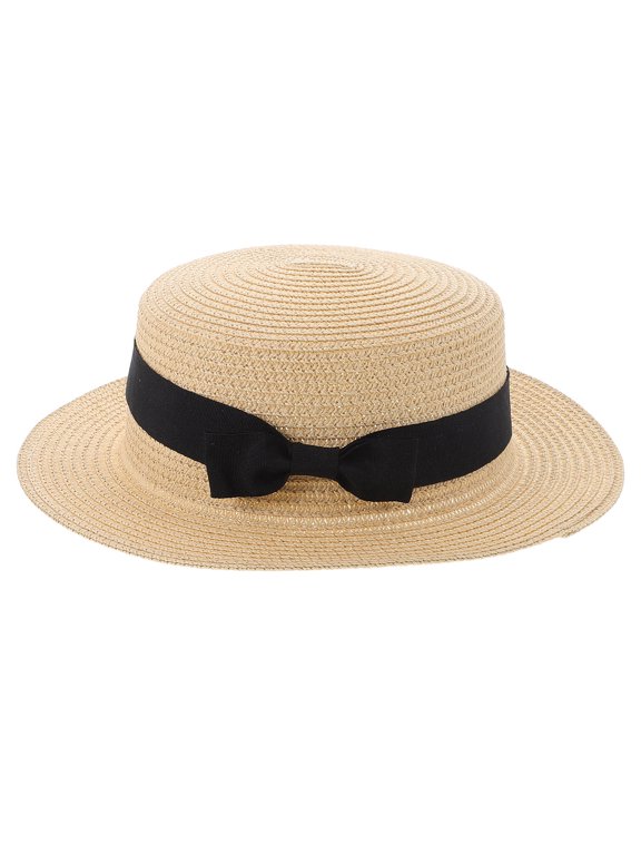 foldable straw hat Cream White Wide Brim Sun Shade Cap