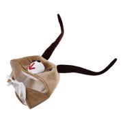 USHOBE Brown Lamb Hat Plush RAM Hood Soft Fleece Animal Costume Hat for Adult Party and Cosplay