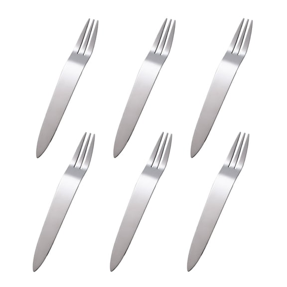 USHOBE 6Pcs Stainless Steel Cake Forks Set Plated Silver for Kitchen and Formal Dining