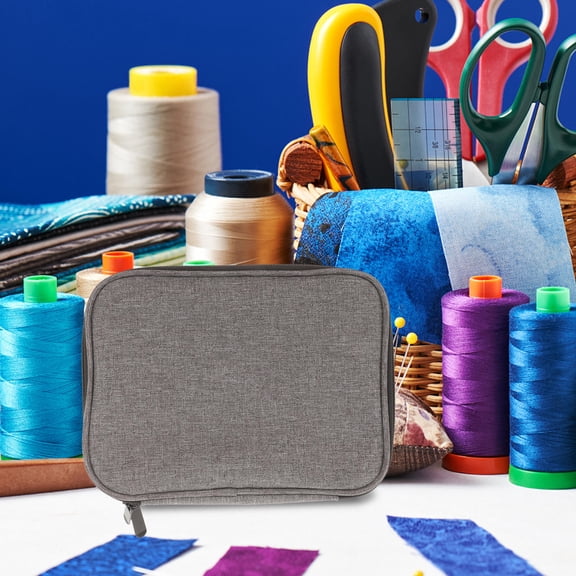 USHOBE Circular Needles Bag 1 Set Grey Rectangular Multi Compartment Tool Organization Travel