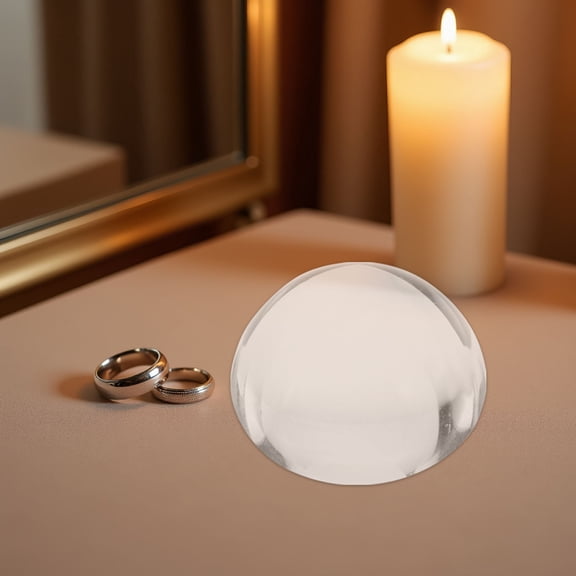 USHOBE Clear Glass Hemisphere Globe Decorative Crystal Ball for Home Office Desk Use